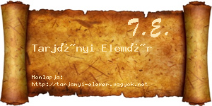 Tarjányi Elemér névjegykártya