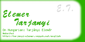 elemer tarjanyi business card