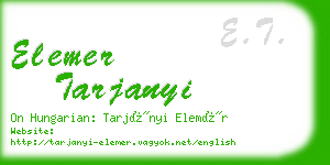 elemer tarjanyi business card